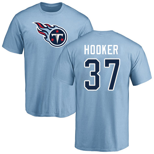 Tennessee Titans Men Light Blue Amani Hooker Name and Number Logo NFL Football #37 T Shirt